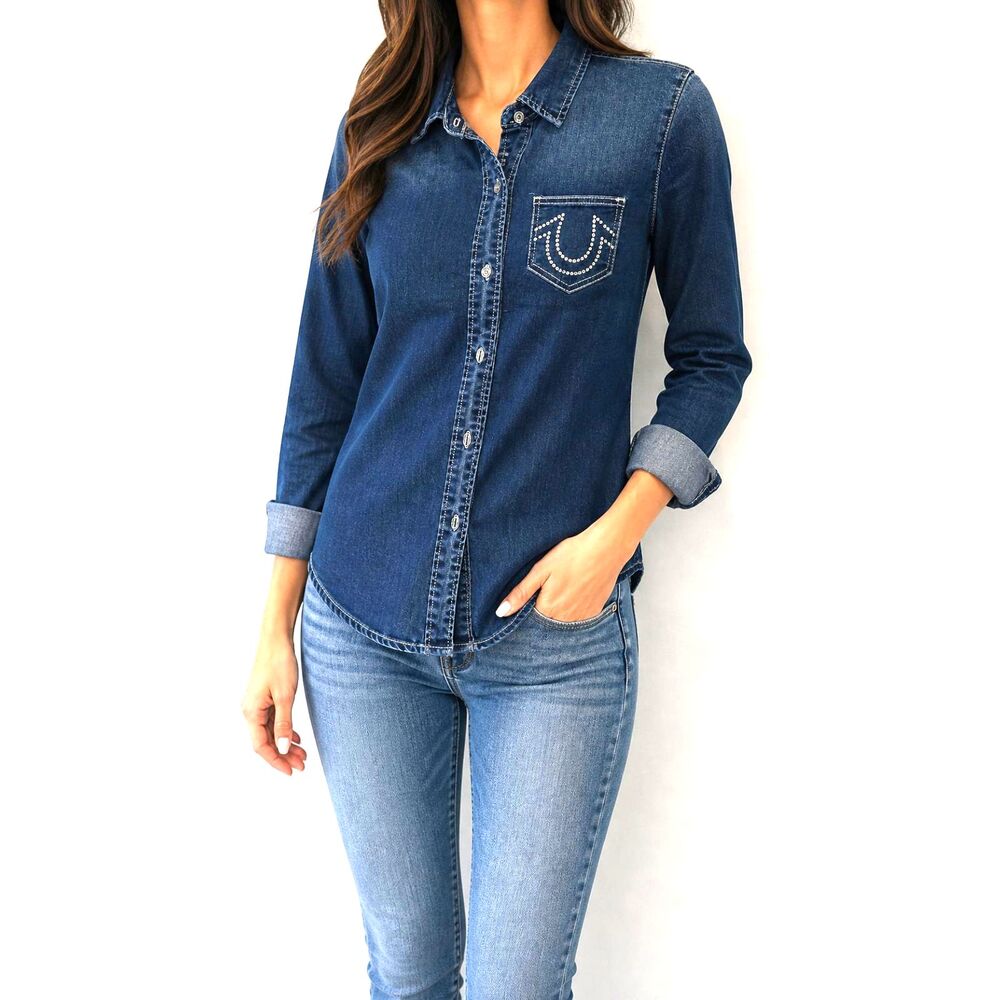 True Religion Women's Jacket - Denim Trendy Casual Outerwear, Size S/P